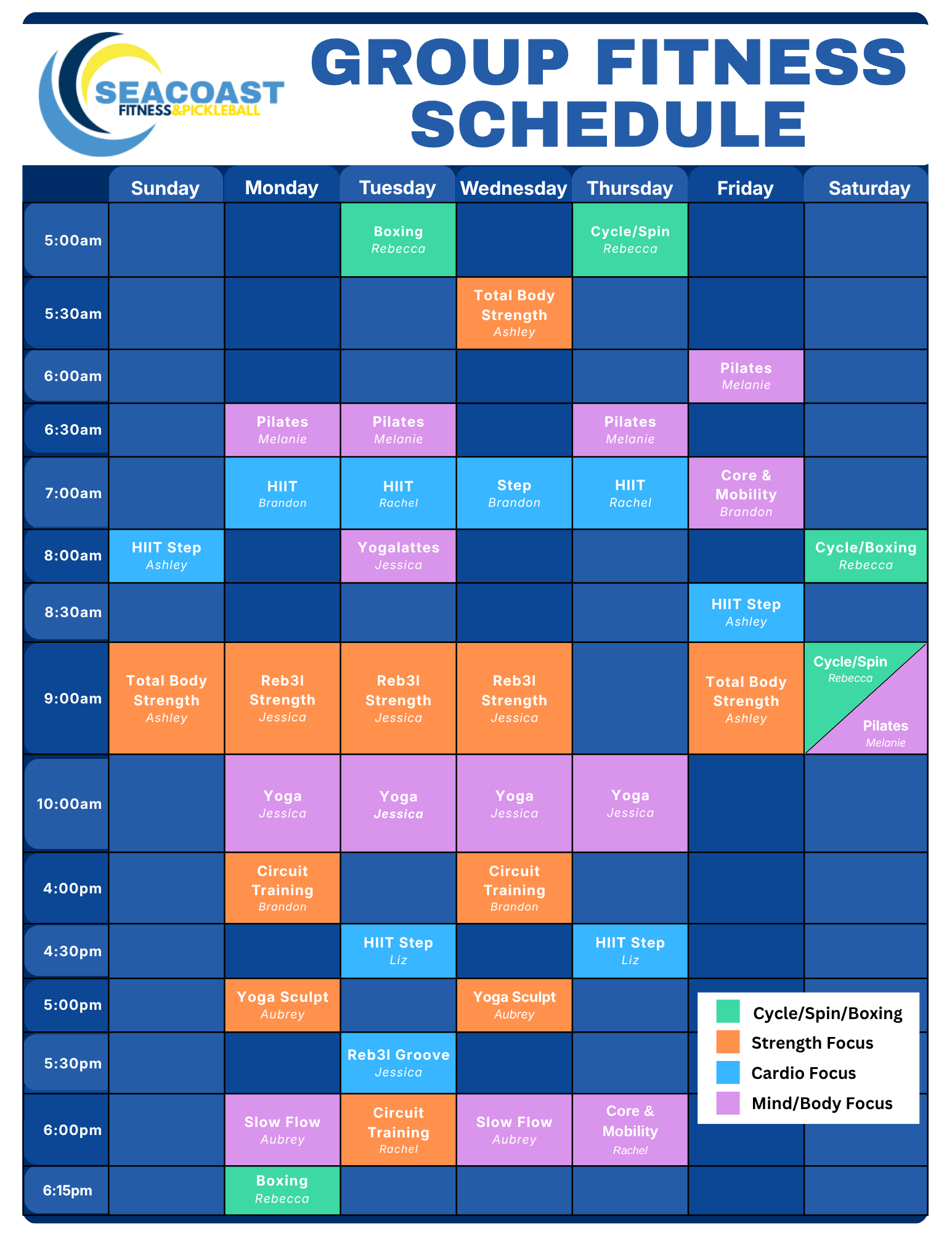 Group Fit Schedule